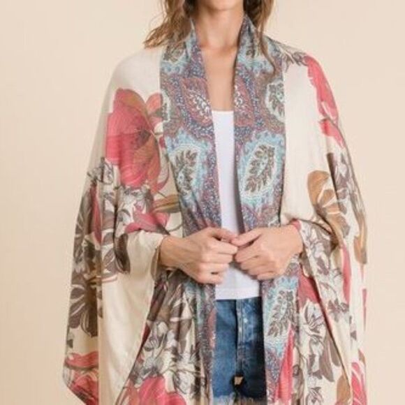 Kimono Cardigan with Bell Sleeves‎ - Picture 1 of 8
